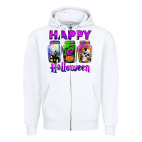 White happy halloween Zipper Hoodie - JahusDesignShop