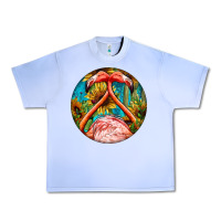 Grape Ice flamingos with western background Urban Heavy Tee - BarkalooDesign