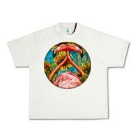 Pistachio flamingos with western background Urban Heavy Tee - BarkalooDesign