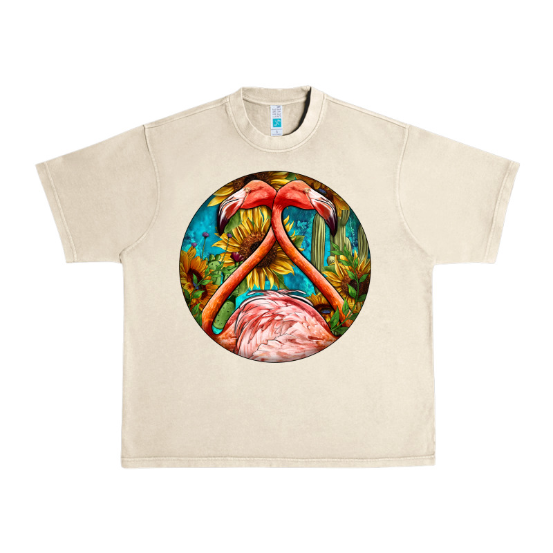 Flamingos With Western Background Urban Heavy Tee by BarkalooDesign | Teevron