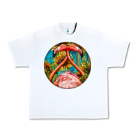 White flamingos with western background Urban Heavy Tee - BarkalooDesign