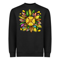 Black lemon sunflower Heavyweight Sweatshirt - texasbilliewilder