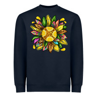 Navy lemon sunflower Heavyweight Sweatshirt - texasbilliewilder