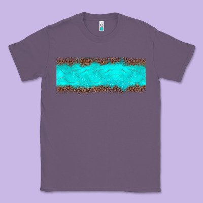 Turquoise Leopard Classic Tee Designed By Jahusdesignshop