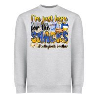 Heather Grey i'm just here for the snacks #volleyball brother Heavyweight Sweatshirt - Zillion Design Studio