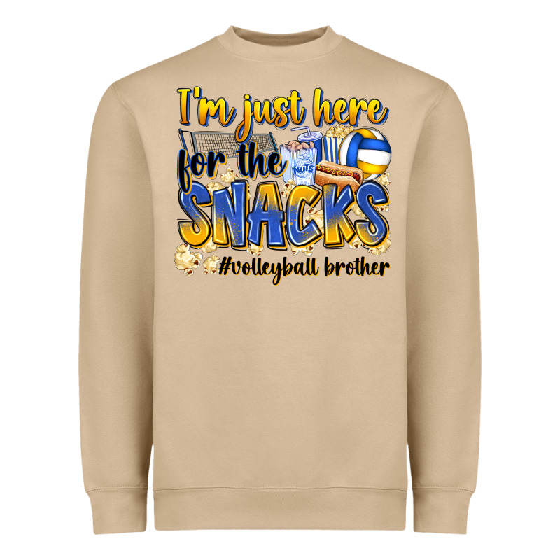 I'm Just Here For The Snacks #volleyball Brother Heavyweight Sweatshirt by Zillion Design Studio | Teevron