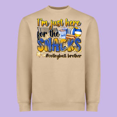 I'm Just Here For The Snacks #volleyball Brother Heavyweight Sweatshirt Designed By Zillion Design Studio