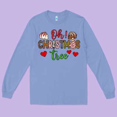 Oh Christmas Tree Long Sleeve Tee Designed By Jahusdesignshop