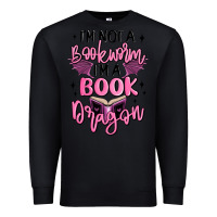 Black i'm not a booksorm i'm a book dragon Premium Sweatshirt - MaliasSmallBusiness