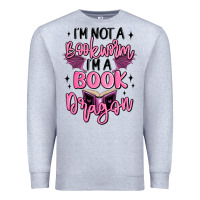 Heather Grey i'm not a booksorm i'm a book dragon Premium Sweatshirt - MaliasSmallBusiness