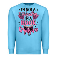 Ocean Blue i'm not a booksorm i'm a book dragon Premium Sweatshirt - MaliasSmallBusiness