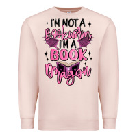 Pale Pink i'm not a booksorm i'm a book dragon Premium Sweatshirt - MaliasSmallBusiness