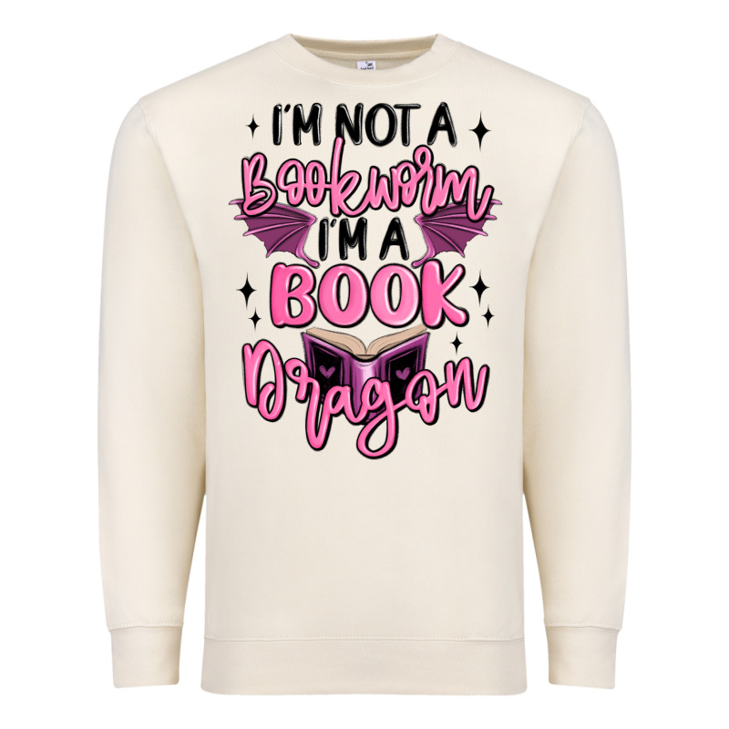 I'm Not A Booksorm I'm A Book Dragon Premium Sweatshirt by MaliasSmallBusiness | Teevron