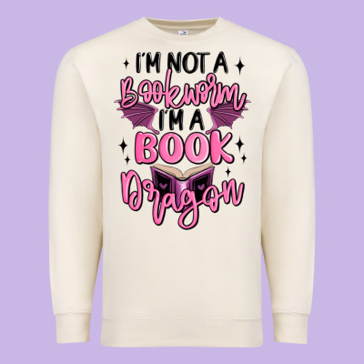 I'm Not A Booksorm I'm A Book Dragon Premium Sweatshirt Designed By Maliassmallbusiness