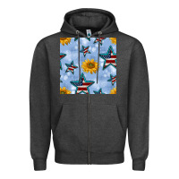 Charcoal Heather patriotic stars and sunflower Zipper Hoodie - BundleAndBundleShop