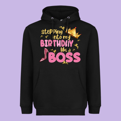 Birthday Boss Heavyweight Hoodie Designed By Maliassmallbusiness