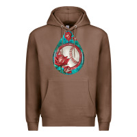 Chestnut baseball and western roses teardrop  7 Premium Hoodie - BundleAndBundleShop