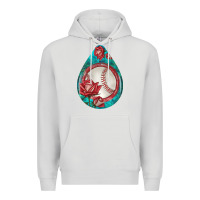 Dove Grey baseball and western roses teardrop  7 Premium Hoodie - BundleAndBundleShop