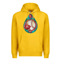 Lemon baseball and western roses teardrop  7 Premium Hoodie - BundleAndBundleShop