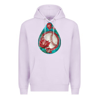 Lilac baseball and western roses teardrop  7 Premium Hoodie - BundleAndBundleShop