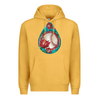 Mustard baseball and western roses teardrop  7 Premium Hoodie - BundleAndBundleShop