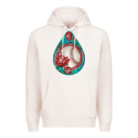 Pale Pink baseball and western roses teardrop  7 Premium Hoodie - BundleAndBundleShop
