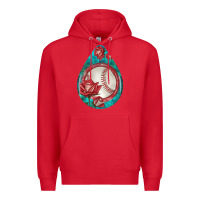 Red baseball and western roses teardrop  7 Premium Hoodie - BundleAndBundleShop