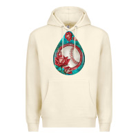 Sandshell baseball and western roses teardrop  7 Premium Hoodie - BundleAndBundleShop