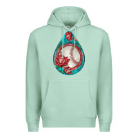 Seafoam baseball and western roses teardrop  7 Premium Hoodie - BundleAndBundleShop