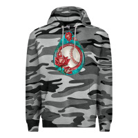 Slate Camo baseball and western roses teardrop  7 Premium Hoodie - BundleAndBundleShop