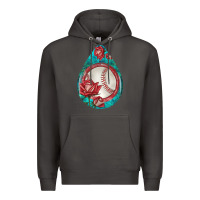 Smoke baseball and western roses teardrop  7 Premium Hoodie - BundleAndBundleShop
