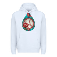 White baseball and western roses teardrop  7 Premium Hoodie - BundleAndBundleShop