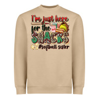 I'm Just Here For The Snacks #softball Sister Heavyweight Sweatshirt | Teevron