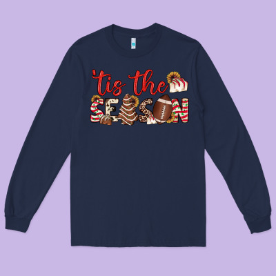 Tis The Season American Football Little Debbie Tree Cakes Long Sleeve Tee Designed By Jahusdesignshop
