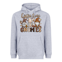 Heather Grey coffee time gnomies Heavyweight Hoodie - MaliasSmallBusiness