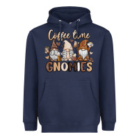 Navy coffee time gnomies Heavyweight Hoodie - MaliasSmallBusiness