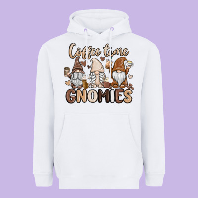 Coffee Time Gnomies Heavyweight Hoodie Designed By Maliassmallbusiness