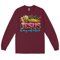 Burgundy jesus is my valentine Long Sleeve Tee - AdoDesignShop
