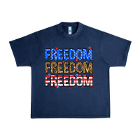 Navy Freedom freedom freedom Urban Heavy Tee - Neo Western