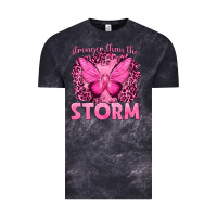 Cloud Black Stronger Than The Storm Breast Cancer Vintage Tee - texasbilliewilder
