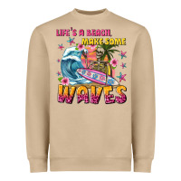 Mushroom lifes a beach make some waves Heavyweight Sweatshirt - texasbilliewilder