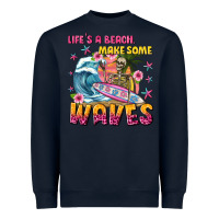 Navy lifes a beach make some waves Heavyweight Sweatshirt - texasbilliewilder