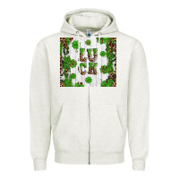 Oatmeal Heather luck Zipper Hoodie - Artiststas