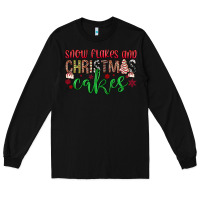 Black Snowflakes and Christmas cakes Long Sleeve Tee - JahusDesignShop