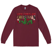 Burgundy Snowflakes and Christmas cakes Long Sleeve Tee - JahusDesignShop