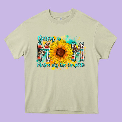 Being A Mom Makes My Life Complete Heavy Core Tee Designed By Racoondesign