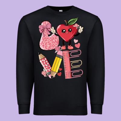 Love Teacher Premium Sweatshirt Designed By Maliassmallbusiness