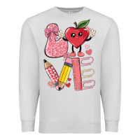 Dove Grey love teacher Premium Sweatshirt - MaliasSmallBusiness