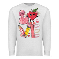 Oatmeal Heather love teacher Premium Sweatshirt - MaliasSmallBusiness