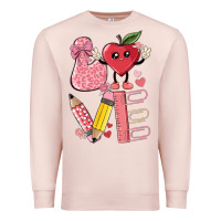 Pale Pink love teacher Premium Sweatshirt - MaliasSmallBusiness